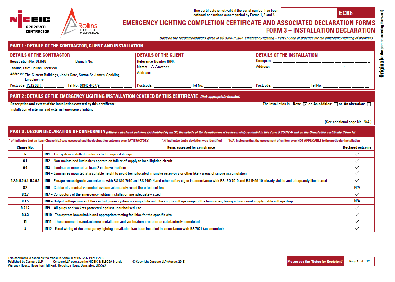 Emergency Light Testing & Maintenance